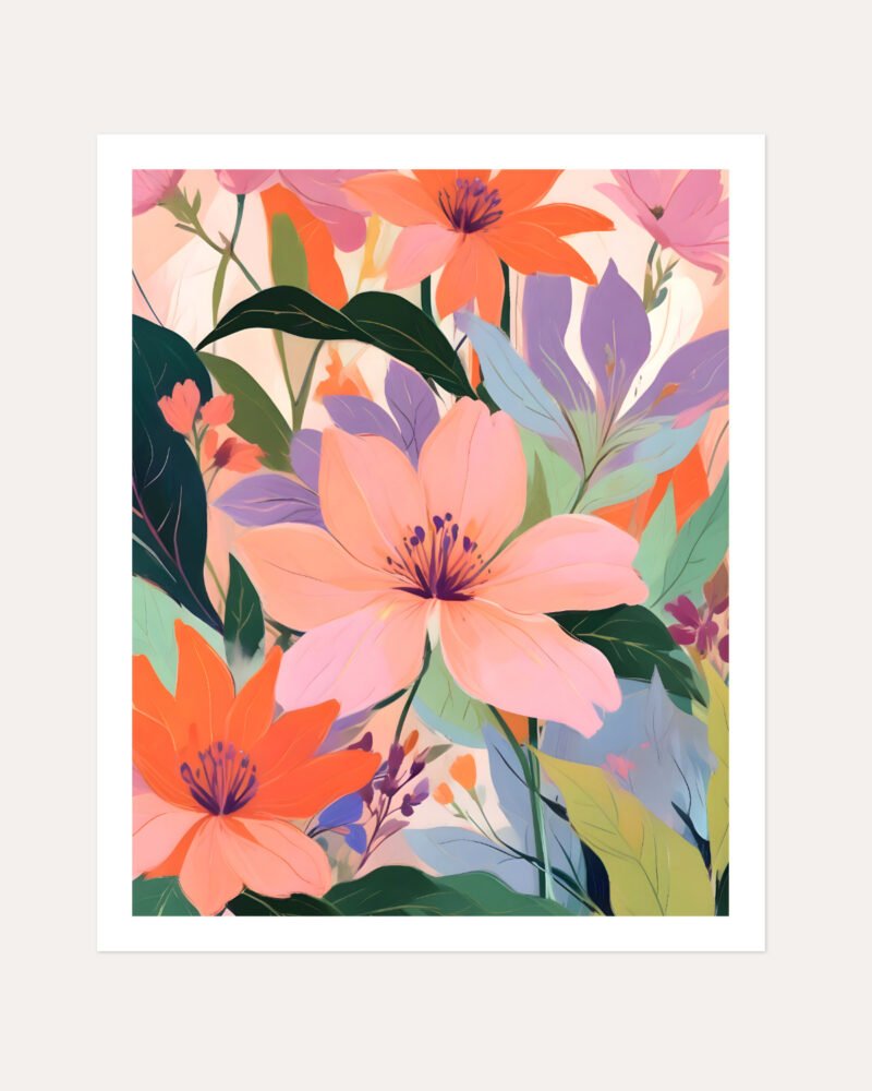 Shop Summer happy place floral garden Art Print, Canvas Print, commercial digital license & Instant download printable - exclusively certified at 83oranges.com by artist Uma Gokhale India