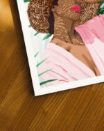 Shop Bohemian woman Tropical vacation Fashion Pastel Palm Travel summer Art Print & Canvas Print, Commercial digital license & Instant download printable - exclusively certified at 83oranges.com by artist Uma Gokhale India