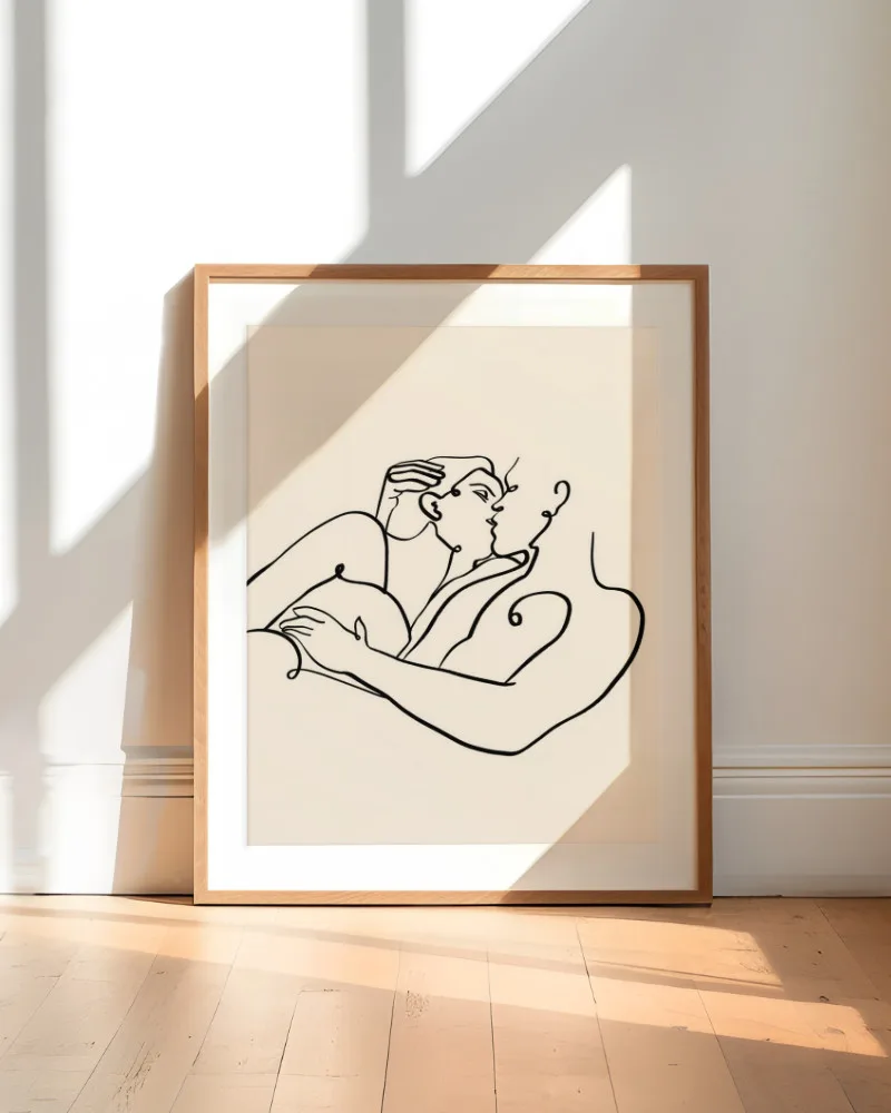Shop The Kiss Art Print by 83 Oranges Uma Gokhale.