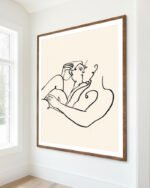 Shop The Kiss Art Print, canvas prints, Commercial digital license & Instant download printable by 83 Oranges.