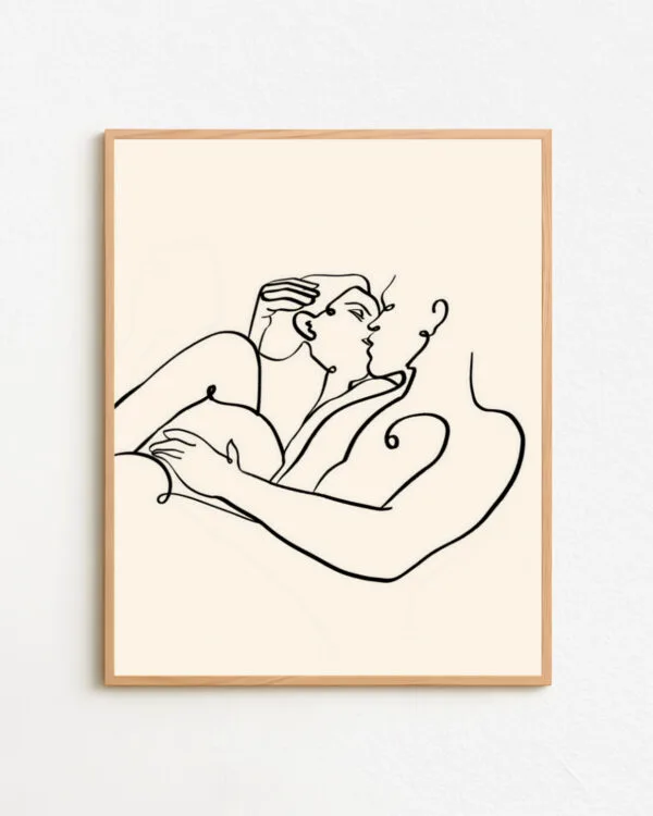 Shop The Kiss Art Print by 83 Oranges Uma Gokhale.