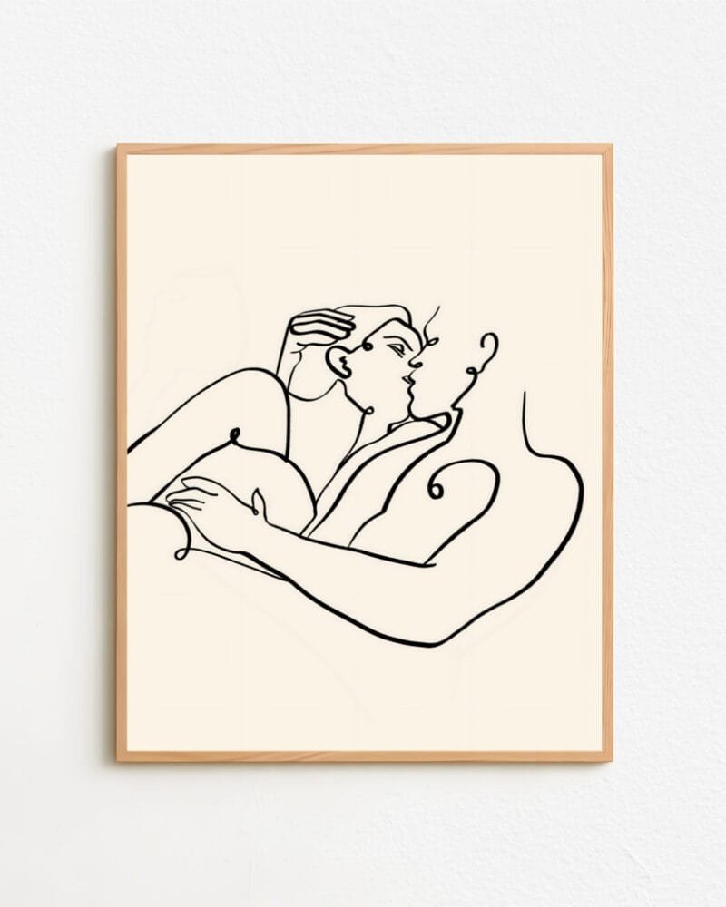Shop The Kiss Art Print by 83 Oranges Uma Gokhale.