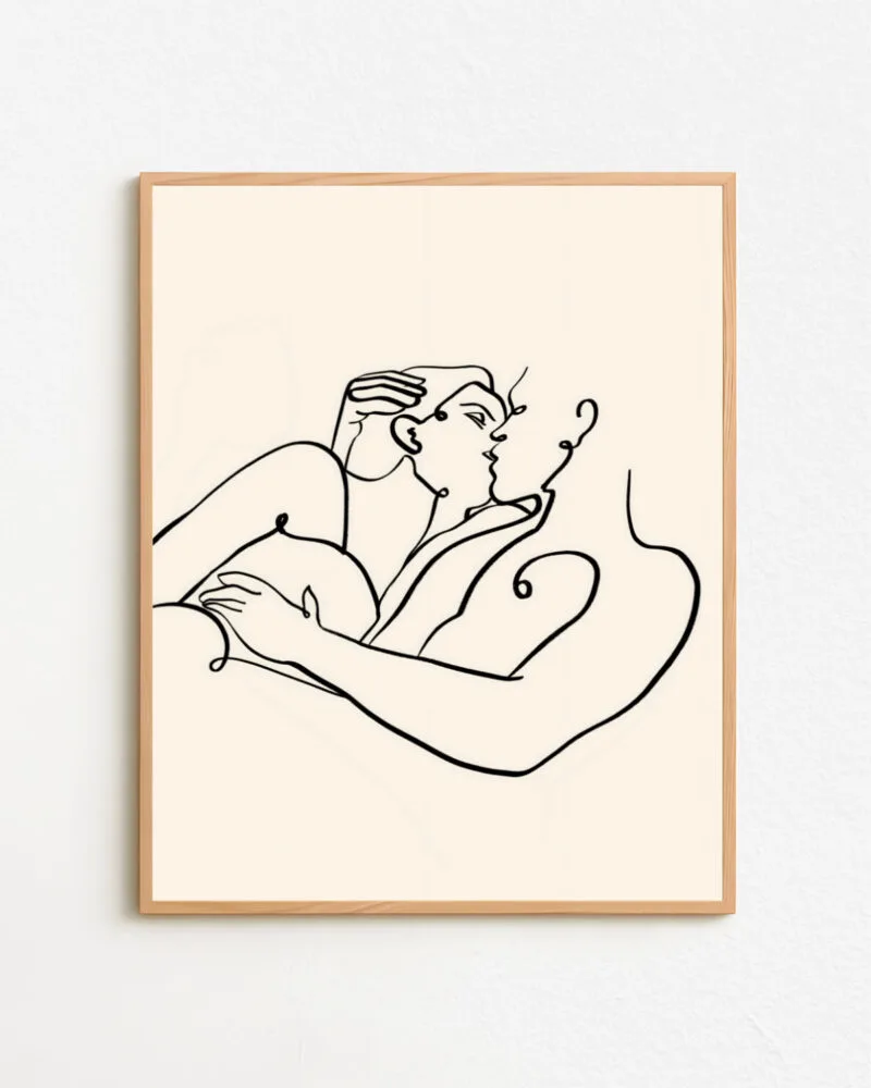 Shop The Kiss Art Print by 83 Oranges Uma Gokhale.