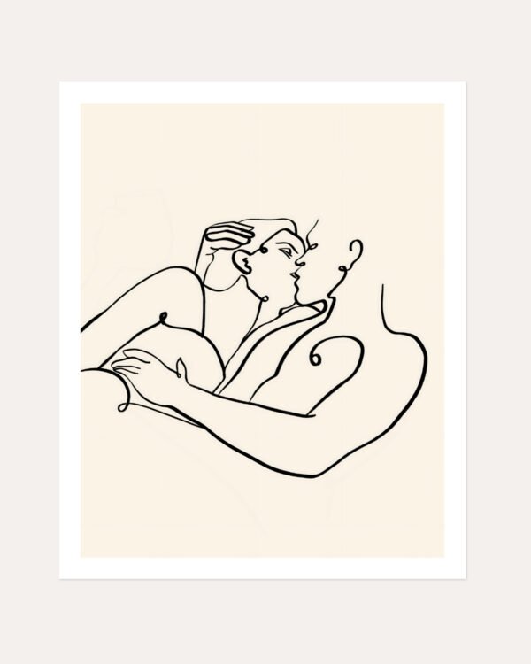 Shop The Kiss Art Print, canvas prints, Commercial digital license & Instant download printable by 83 Oranges.