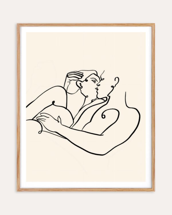 Shop The Kiss Art Print, canvas prints, Commercial digital license & Instant download printable by 83 Oranges.