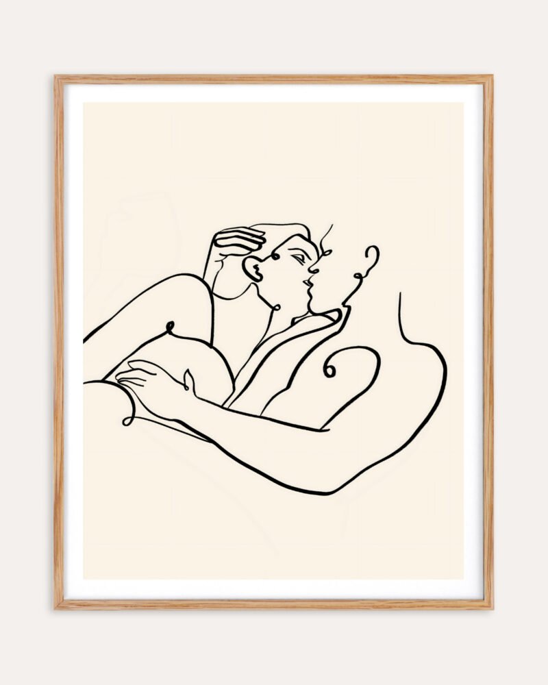 Shop The Kiss Art Print, canvas prints, Commercial digital license & Instant download printable by 83 Oranges.