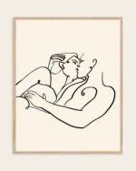 Shop The Kiss Art Print, canvas prints, Commercial digital license & Instant download printable by 83 Oranges.