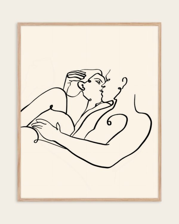 Shop The Kiss Art Print, canvas prints, Commercial digital license & Instant download printable by 83 Oranges.