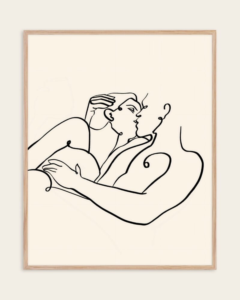 Shop The Kiss Art Print, canvas prints, Commercial digital license & Instant download printable by 83 Oranges.