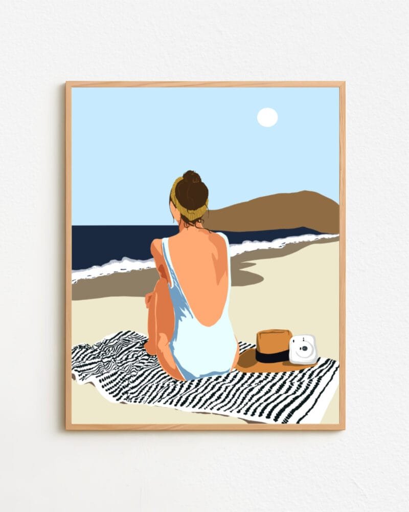 Shop Bohemian woman Tropical vacation Fashion social detox no posting Art Print & Canvas Print - exclusively certified at 83oranges.com by artist Uma Gokhale India