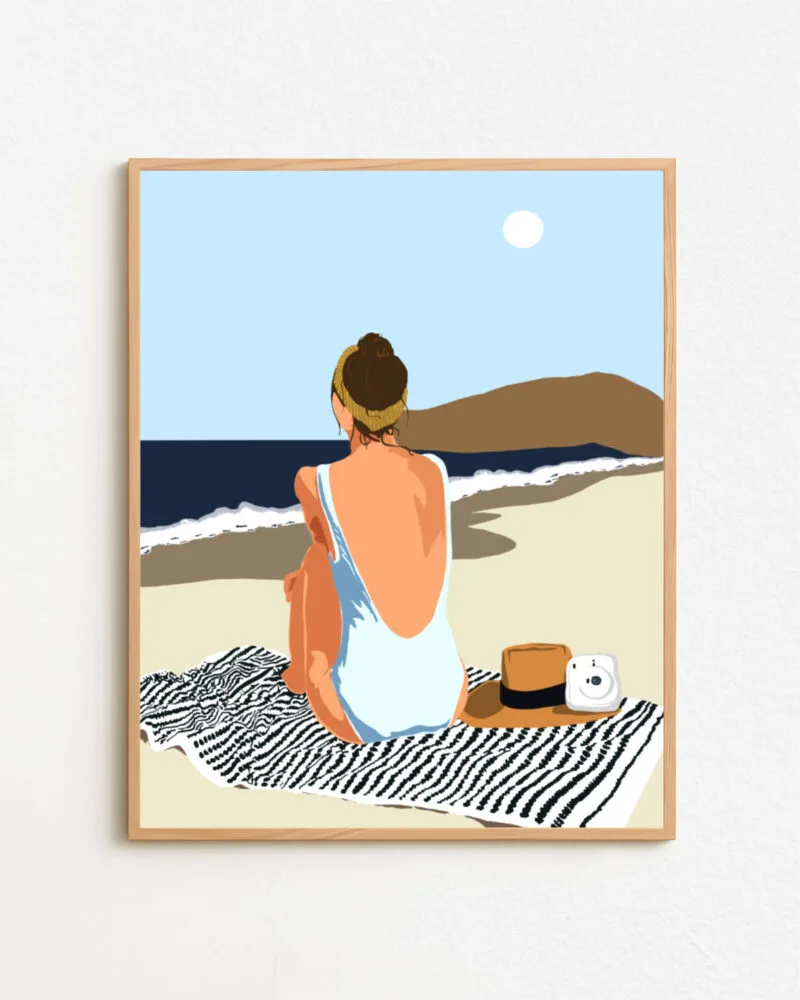 Shop Bohemian woman Tropical vacation Fashion social detox no posting Art Print & Canvas Print - exclusively certified at 83oranges.com by artist Uma Gokhale India