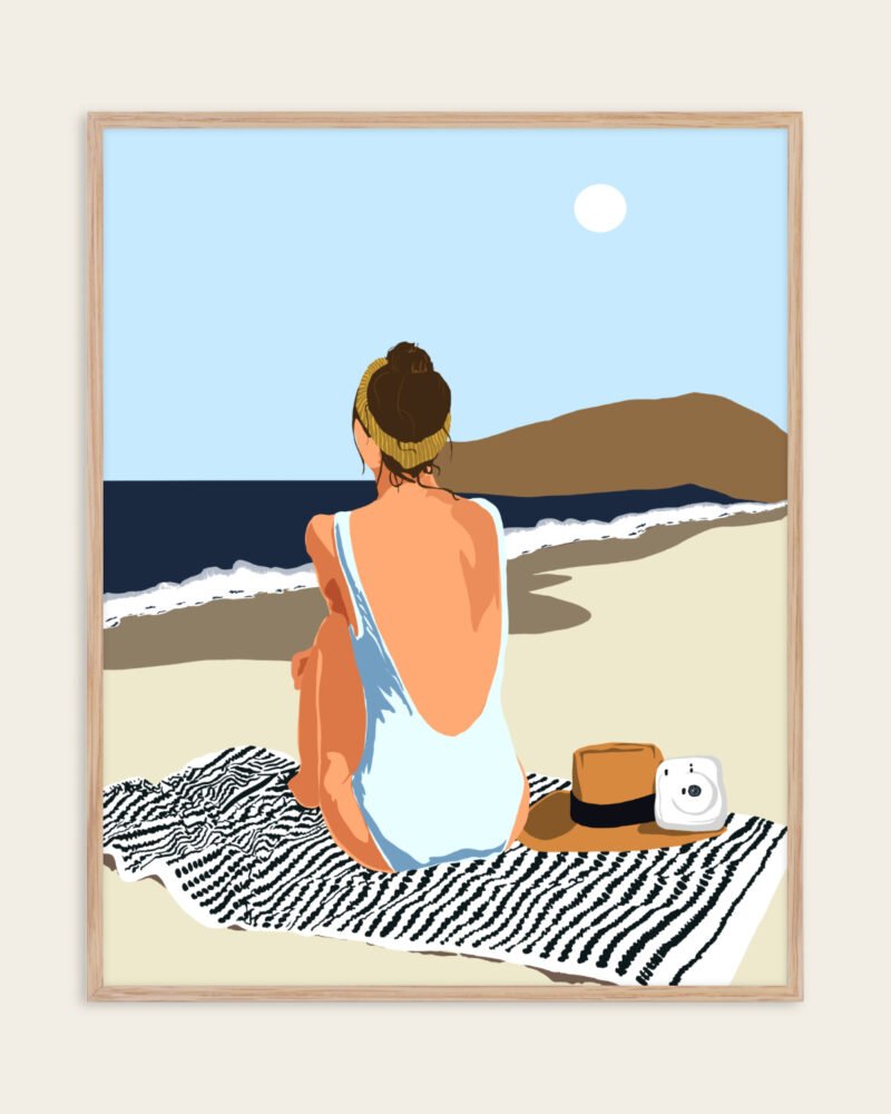 Shop Bohemian woman Tropical vacation Fashion social detox no posting Art Print & Canvas Print, Commercial digital license & Instant download printable - exclusively certified at 83oranges.com by artist Uma Gokhale India