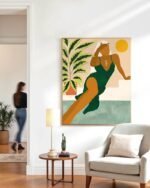 Shop Bohemian woman waiting fashion pose Art Print & Canvas Print, Commercial digital license & Instant download printable - exclusively certified at 83oranges.com by artist Uma Gokhale India