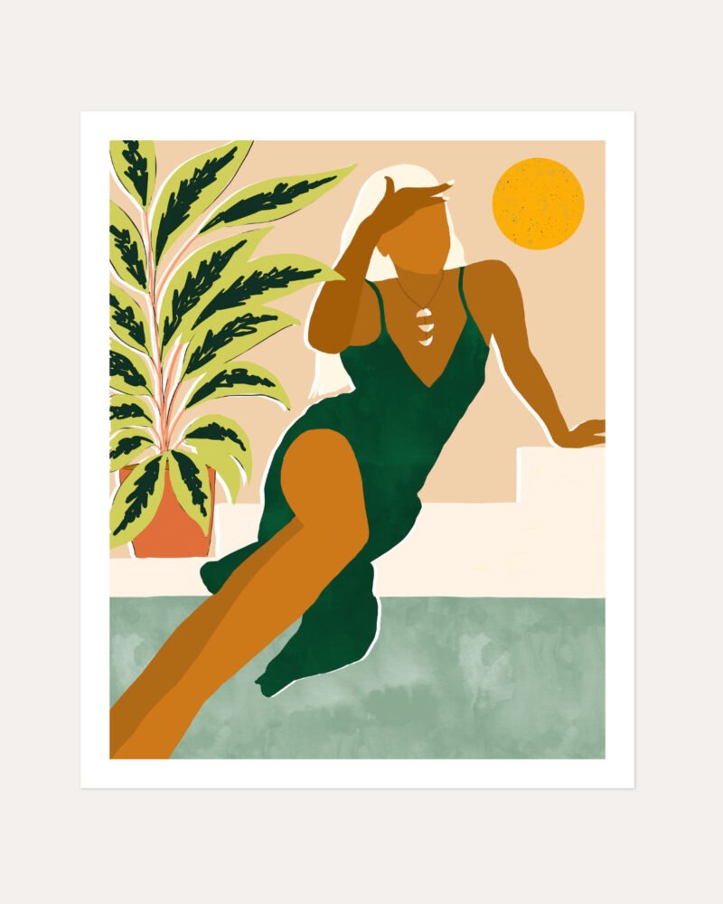 Shop Bohemian woman waiting fashion pose Art Print & Canvas Print, Commercial digital license & Instant download printable - exclusively certified at 83oranges.com by artist Uma Gokhale India