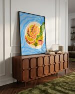 Shop Tiger Prawns shrimp sea food platter painting Art Print, Canvas Print, Commercial digital license, Instant download printable download - available at 83oranges.com by artist Uma Gokhale India