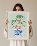 Shop Tropical bonsai strange plant & monkeys Painting Art Print, Canvas Print, digital printable download - available at 83oranges.com by artist Uma Gokhale India