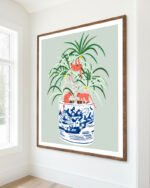 Shop Tropical bonsai strange plant & monkeys Painting Art Print, Canvas Print, Commercial digital license & Instant printable download - available at 83oranges.com by artist Uma Gokhale India