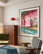Shop Turkish Architecture Morocco Pink Buildings Art Print, Canvas Print, Commercial digital license & Instant download printable - available at 83oranges.com by artist Uma Gokhale India