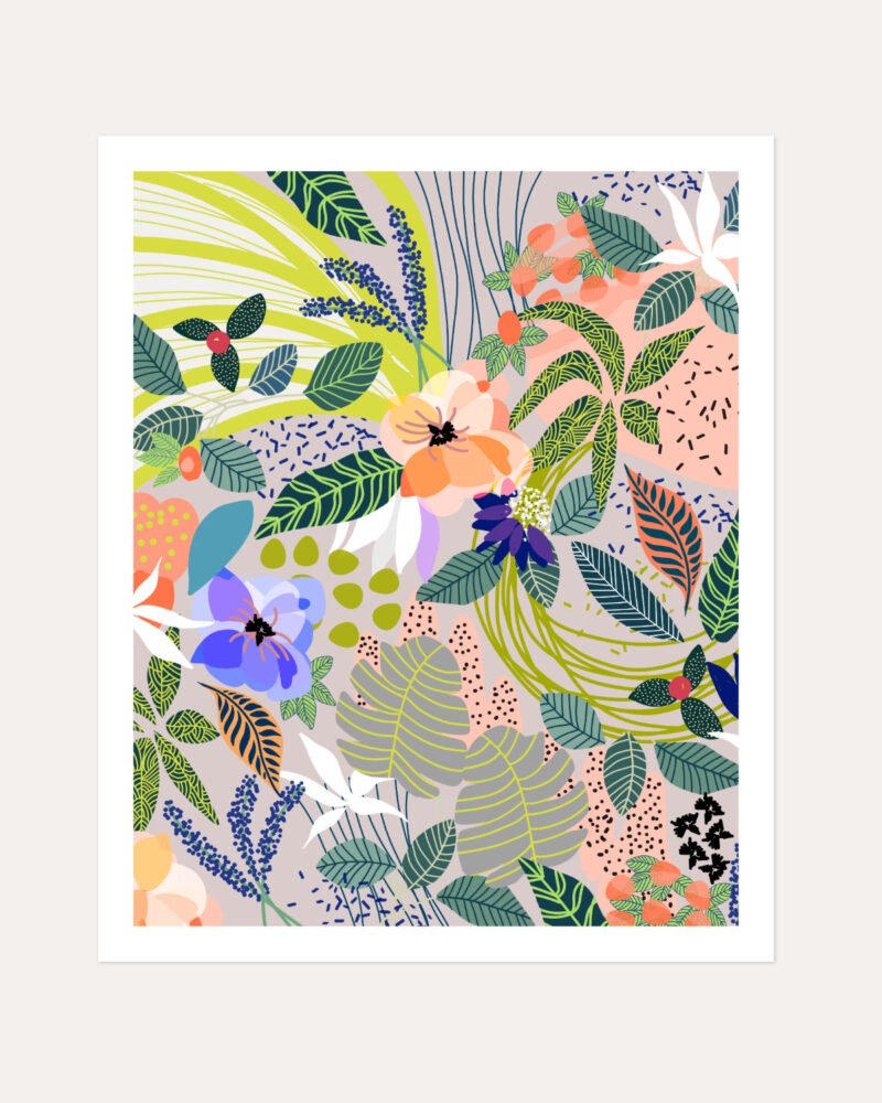 Shop wander floral flowers botanical illustration Art Print, Canvas Print, Commercial digital license & Instant download printable - certified at 83oranges.com by artist Uma Gokhale India