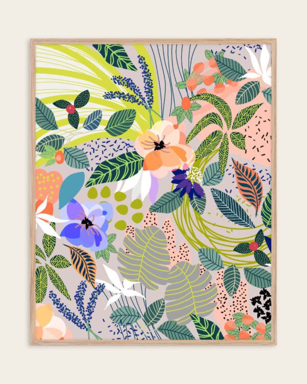 Shop wander floral flowers botanical illustration Art Print, Canvas Print, Commercial digital license & Instant download printable - certified at 83oranges.com by artist Uma Gokhale India