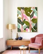 Shop tropical botanical nature graphic jungle Art Print, Canvas Print, Commercial digital License & Instant download printable - certified at 83oranges.com by artist Uma Gokhale India