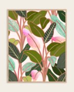 Shop tropical botanical nature graphic jungle Art Print, Canvas Print, Commercial digital License & Instant download printable - certified at 83oranges.com by artist Uma Gokhale India
