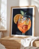 Shop Hawaiian cocktail Aperol drinks summer Art Print, Canvas Print, digital printable download - available at 83oranges.com by artist Uma Gokhale India