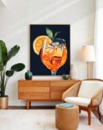 Shop Hawaiian cocktail Aperol drinks summer Art Print, Canvas Print, digital printable download - available at 83oranges.com by artist Uma Gokhale India