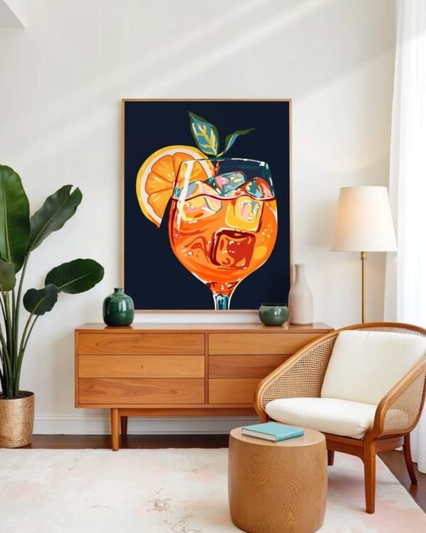 Shop Hawaiian cocktail Aperol drinks summer Art Print, Canvas Print, digital commercial license, instant download printable download - available at 83oranges.com by artist Uma Gokhale India