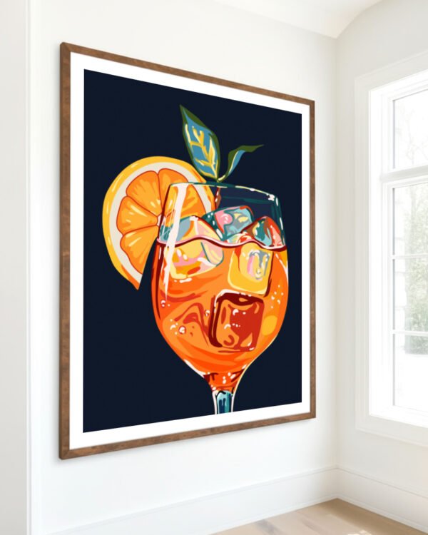 Shop Hawaiian cocktail Aperol drinks summer Art Print, Canvas Print, digital commercial license, instant download printable download - available at 83oranges.com by artist Uma Gokhale India