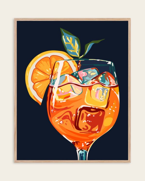 Shop Hawaiian cocktail Aperol drinks summer Art Print, Canvas Print, digital commercial license, instant download printable download - available at 83oranges.com by artist Uma Gokhale India
