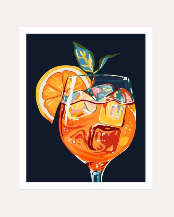 Shop Hawaiian cocktail Aperol drinks summer Art Print, Canvas Print, digital commercial license, instant download printable download - available at 83oranges.com by artist Uma Gokhale India