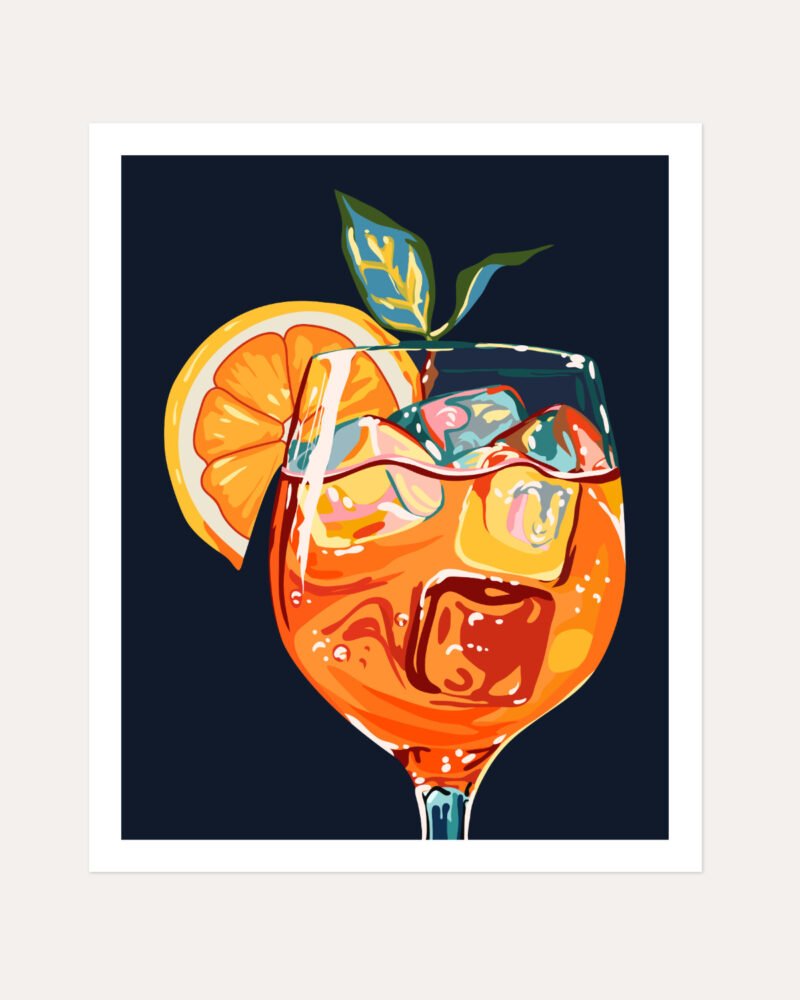 Shop Hawaiian cocktail Aperol drinks summer Art Print, Canvas Print, digital commercial license, instant download printable download - available at 83oranges.com by artist Uma Gokhale India