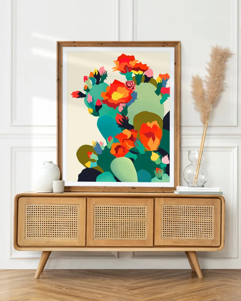 Shop cactus botanical plants illustration Nature Art Print, Canvas Print & Fabric Print - exclusively available at 83oranges.com by artist Uma Gokhale India