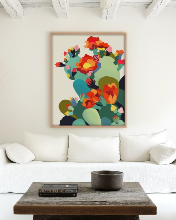 Shop cactus botanical plants illustration Nature Art Print, Canvas Print, commercial digital license, instant download printable - exclusively available at 83oranges.com by artist Uma Gokhale India