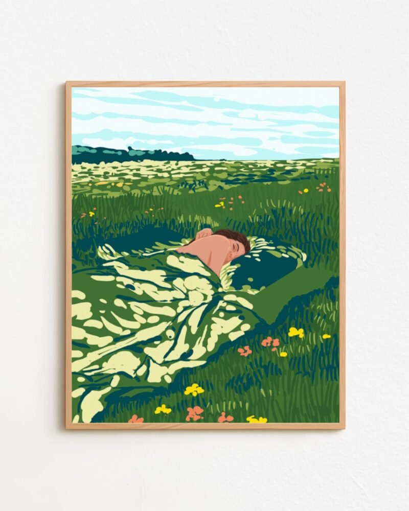 Shop how to take a nap nature landscape greenery garden woman concept Art Print & Canvas Print - exclusively certified at 83oranges.com by artist Uma Gokhale India