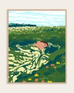Shop how to take a nap nature landscape greenery garden woman concept Art Print, Canvas Print, Commercial digital license, Instant download printable - available certified at 83oranges.com by artist Uma Gokhale India