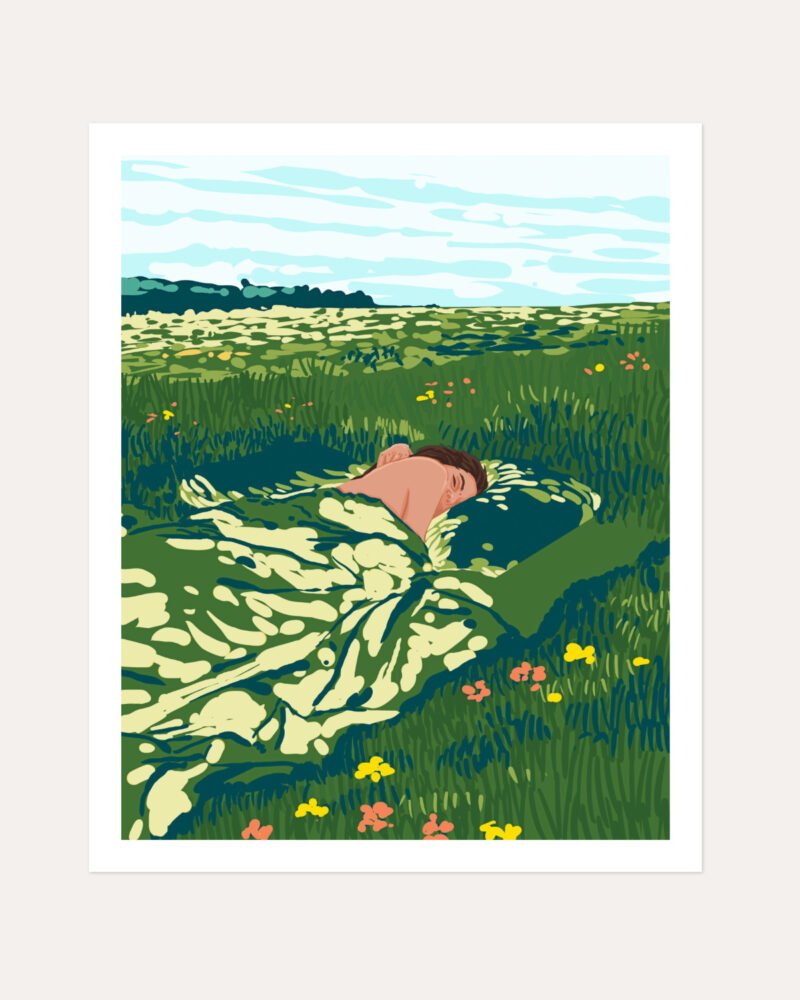Shop how to take a nap nature landscape greenery garden woman concept Art Print, Canvas Print, Commercial digital license, Instant download printable - available certified at 83oranges.com by artist Uma Gokhale India