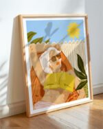 Shop bohemian woman bikini vacation travel summer Art Print, Canvas Print, Commercial digital license & instant download printable available at 83oranges.com by artist Uma Gokhale India