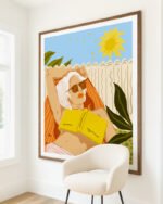 Shop bohemian woman bikini vacation travel summer Art Print, Canvas Print, Commercial digital license & instant download printable available at 83oranges.com by artist Uma Gokhale India