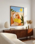 Shop bohemian woman bikini vacation travel summer Art Print, Canvas Print, Commercial digital license & instant download printable available at 83oranges.com by artist Uma Gokhale India