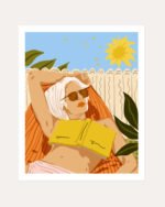 Shop bohemian woman bikini vacation travel summer Art Print, Canvas Print, Commercial digital license & instant download printable available at 83oranges.com by artist Uma Gokhale India