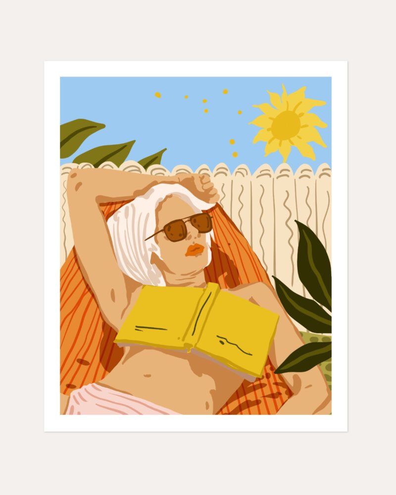 Shop bohemian woman bikini vacation travel summer Art Print, Canvas Print, Commercial digital license & instant download printable available at 83oranges.com by artist Uma Gokhale India
