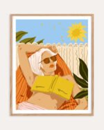 Shop bohemian woman bikini vacation travel summer Art Print, Canvas Print, Commercial digital license & instant download printable available at 83oranges.com by artist Uma Gokhale India