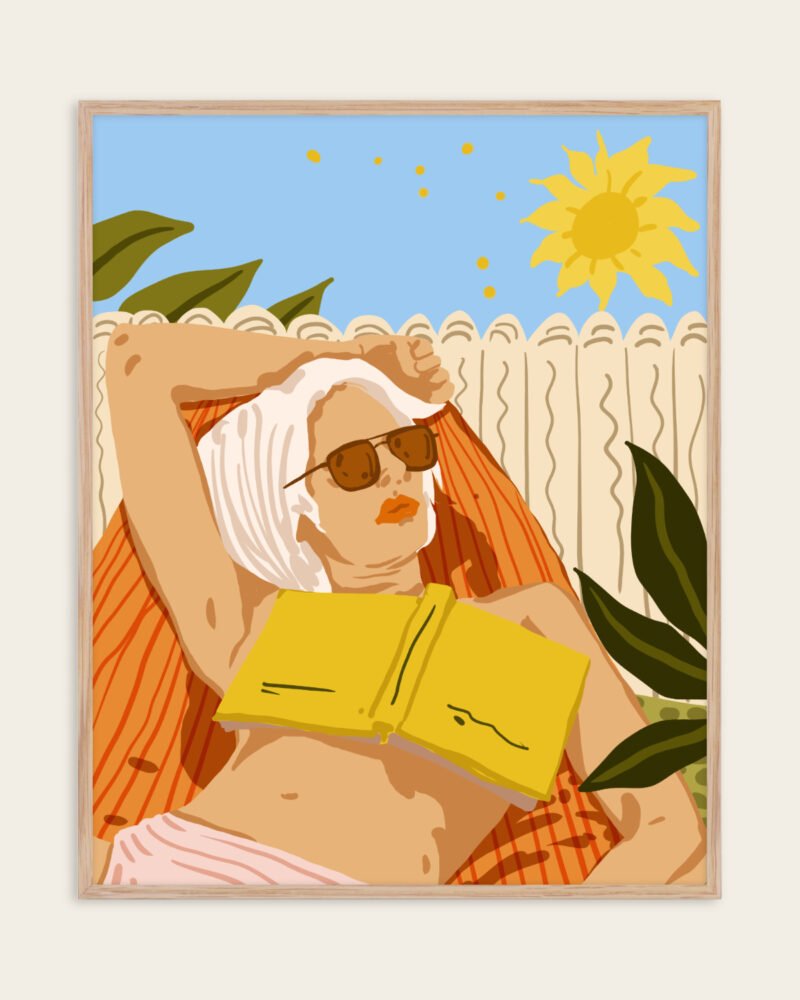 Shop bohemian woman bikini vacation travel summer Art Print, Canvas Print, Commercial digital license & instant download printable available at 83oranges.com by artist Uma Gokhale India