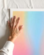 Shop Soft Gradient Iridescent holograph Unicorn Minimal Art Print, Canvas Print, Commercial digital license & instant download printable - certified at 83oranges.com by artist Uma Gokhale India