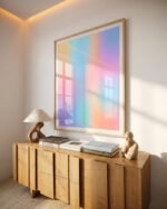 Shop Soft Gradient Iridescent holograph Unicorn Minimal Art Print, Canvas Print, Commercial digital license & instant download printable - certified at 83oranges.com by artist Uma Gokhale India
