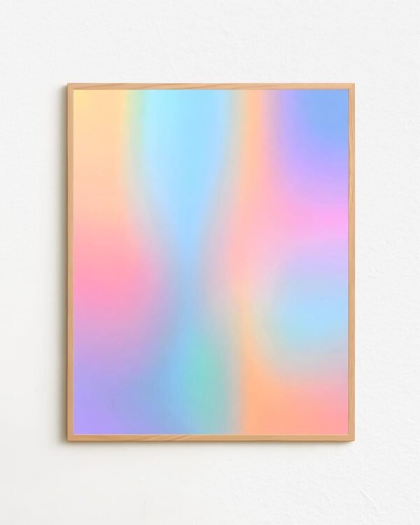 Shop Soft Gradient Iridescent holograph Unicorn Minimal Art Print, Canvas Print - exclusively certified at 83oranges.com by artist Uma Gokhale India