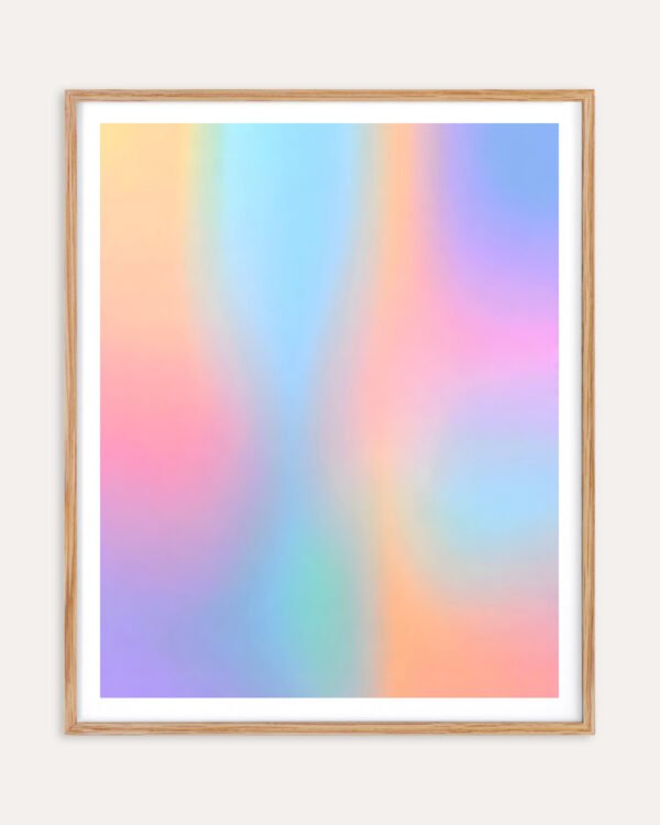 Shop Soft Gradient Iridescent holograph Unicorn Minimal Art Print, Canvas Print, Commercial digital license & instant download printable - certified at 83oranges.com by artist Uma Gokhale India