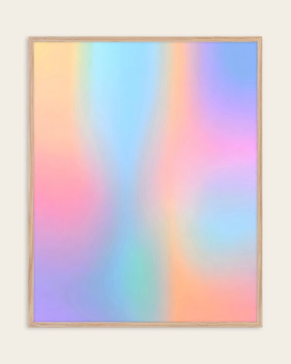 Shop Soft Gradient Iridescent holograph Unicorn Minimal Art Print, Canvas Print, Commercial digital license & instant download printable - certified at 83oranges.com by artist Uma Gokhale India